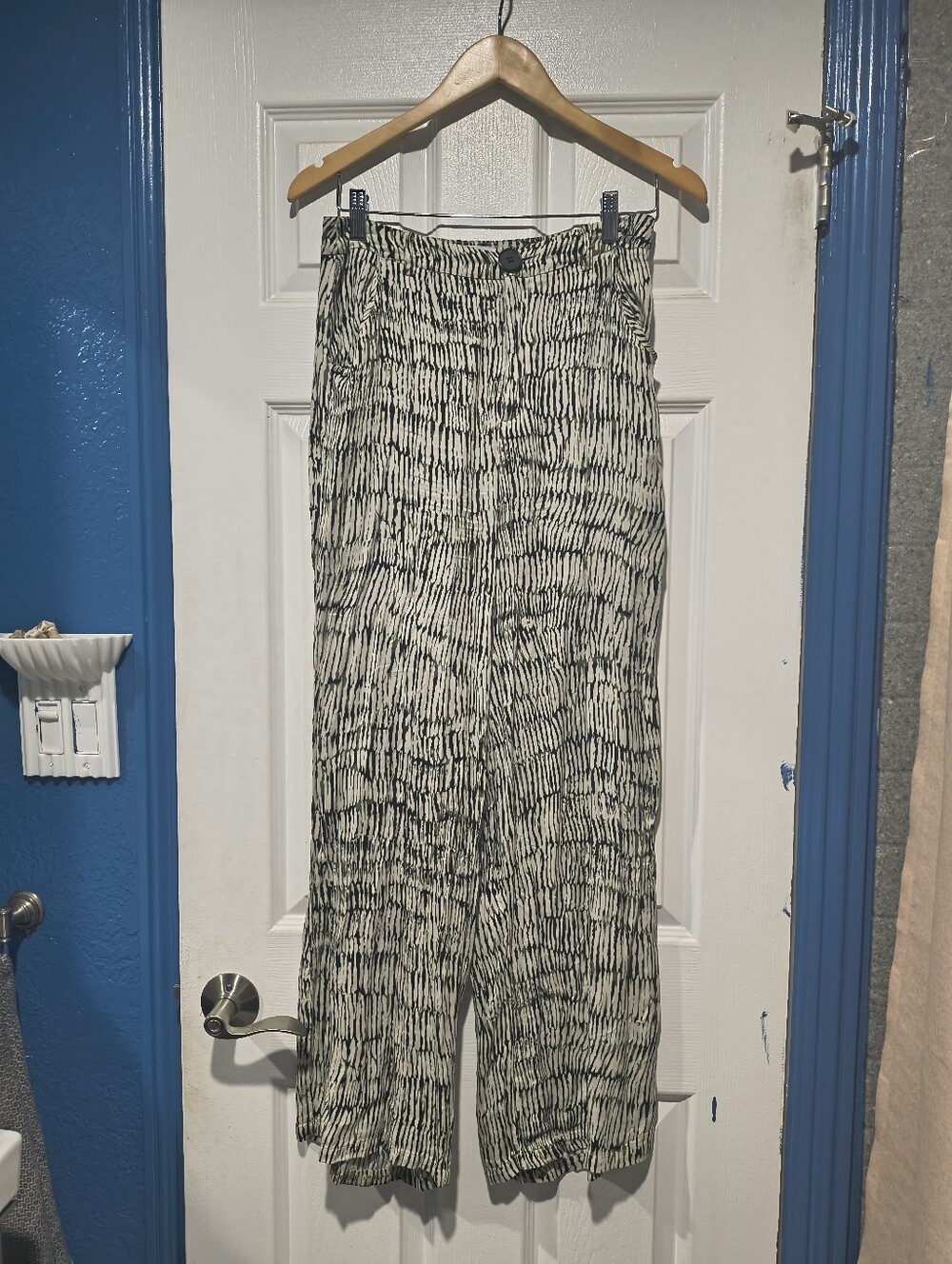 12th Tribe Zebra Print High Waisted Wide Leg Flowy Palazzo Pants